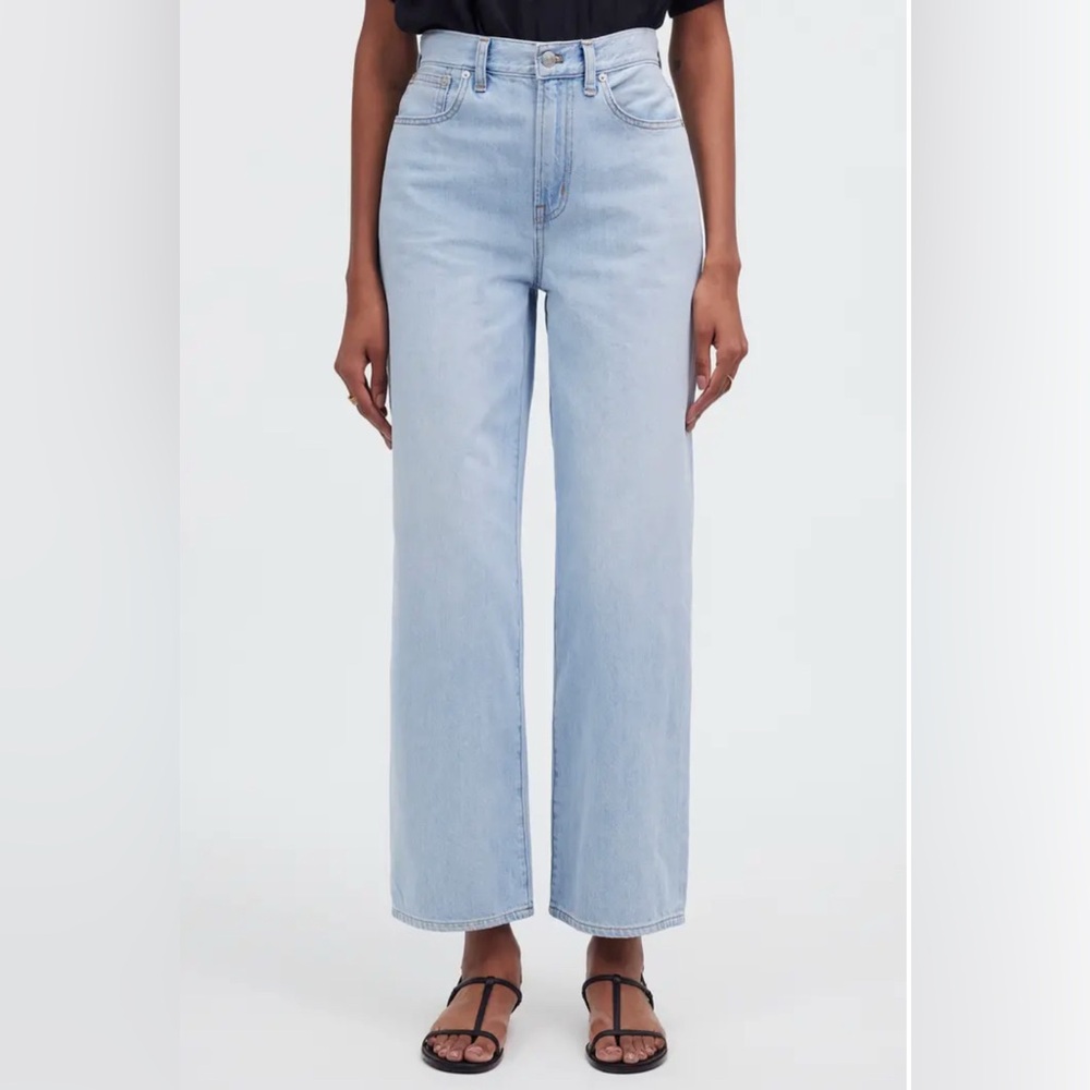 madewell the perfect vintage wide leg crop jean fitzgerald wash | size 28